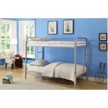 Thomas Silver Metal Twin/Twin Bunk Bed w/Build-In Side Ladders